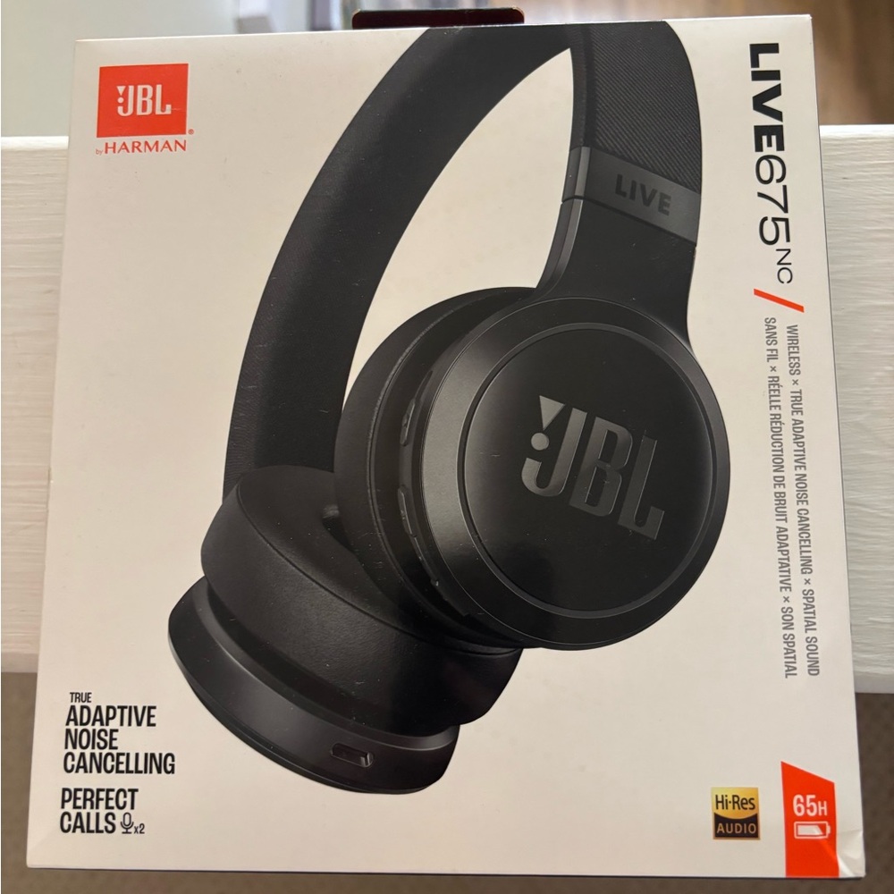JBL Live 675NC Wireless Over-Ear Headphones - Black NIB